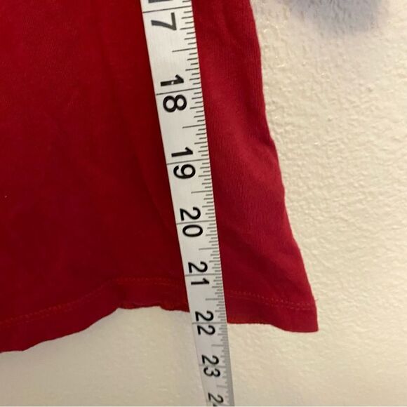 LOFT red lace 3/4 sleeve crew neck blouse top cotton casual blouse S - Picture 4 of 8